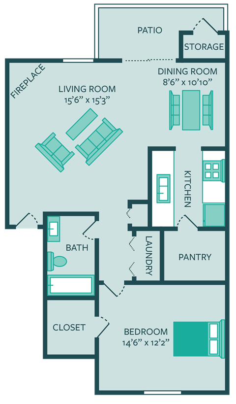 one bedroom apartment floor plan